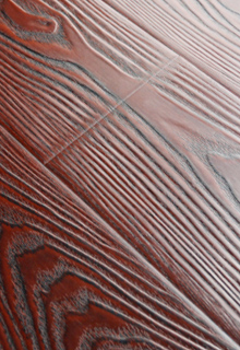 Wood grain embossed laminate flooring