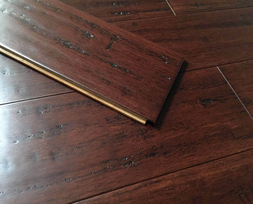 Hand scraping and brush bamboo flooring
